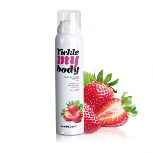 Массажная хрустящая пенка Tickle My Body Strawberry с ароматом клубники - 150 мл. - 0