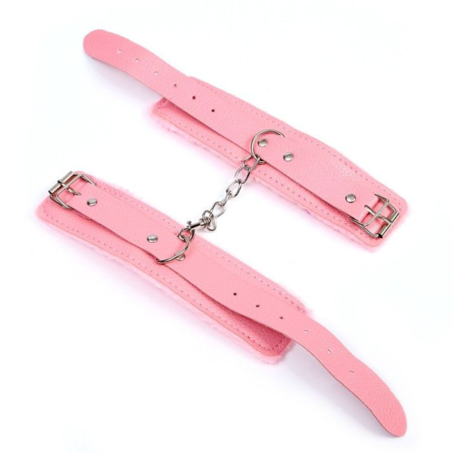 Стильные розовые наручники с мягкой подкладкой - 2