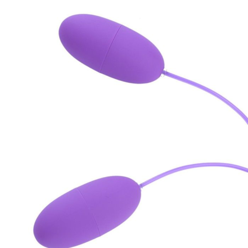Фиолетовые гладкие виброяйца, работающие от USB - 1