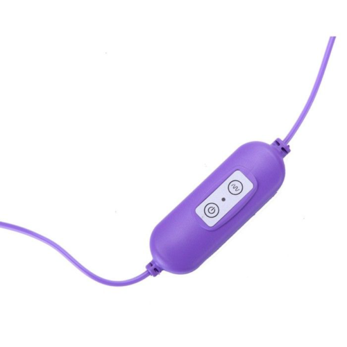 Фиолетовые гладкие виброяйца, работающие от USB - 3