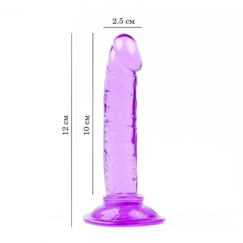 Фиолетовый анальный фаллоимитатор на присоске - 12 см. - 4