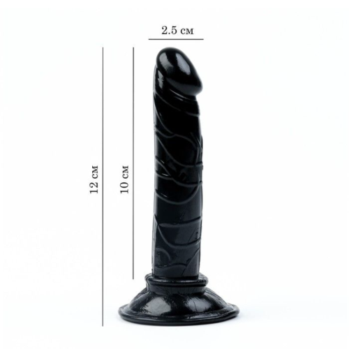 Черный анальный фаллоимитатор на присоске - 12 см. - 4