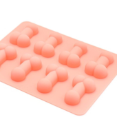 Розовая силиконовая форма с фаллосами - 0