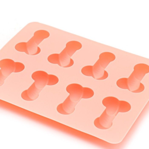 Розовая силиконовая форма с фаллосами - 1