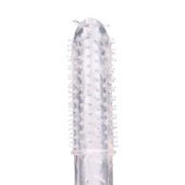 Прозрачная массажная насадка на пенис с усиками - 12,5 см. - 0