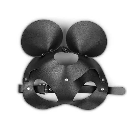 Пикантная черная маска «Озорная мышка» с заклепками - 0