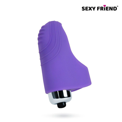 Фиолетовая вибронасадка на палец - 0