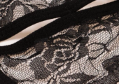 Черный эротический набор кружевного белья с бантиками - 4