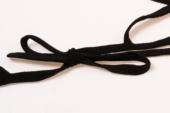Черный эротический набор кружевного белья с бантиками - 7