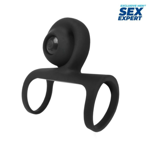 Черная вибронасадка на пенис Sex Expert - 0