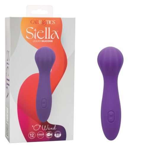 Фиолетовый вибромассажер Stella Liquid Silicone “O” Wand - 17,75 см. - 1