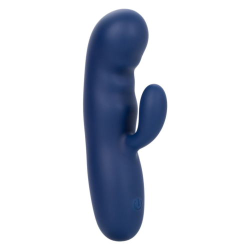 Синий вибромассажер-кролик Cashmere Silk Duo - 16,5 см. - 0