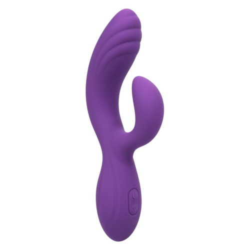 Фиолетовый вибромассажер-кролик Stella Liquid Silicone “C” Curve - 19 см. - 0
