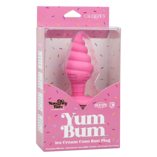 Розовая анальная пробка в виде мороженого Yum Bum Ice Cream Cone Butt Plug - 9,5 см. - 2