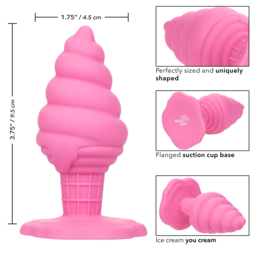 Розовая анальная пробка в виде мороженого Yum Bum Ice Cream Cone Butt Plug - 9,5 см. - 4