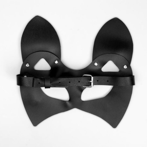 Черная маска «Кошка» с ушками - 2
