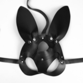 Черная маска «Непослушная зайка» с ушками - 0