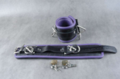 Чёрные подвёрнутые наножники с фиолетовым подкладом - 1