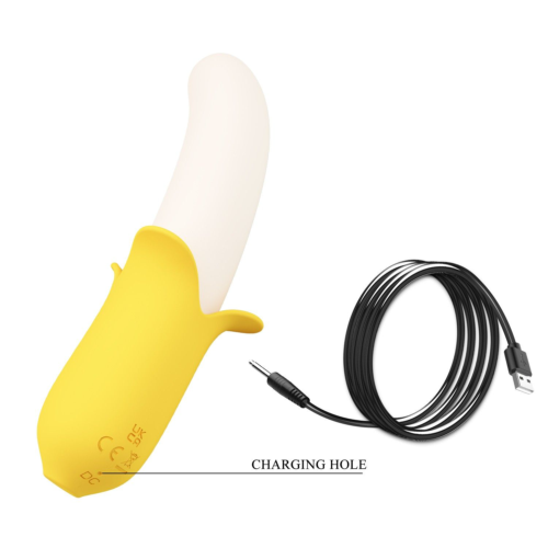 Силиконовый вибратор Banana Geek - 19,5 см. - 3