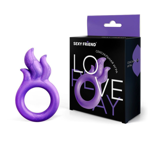 Фиолетовое эрекционное кольцо с язычками пламени - 1
