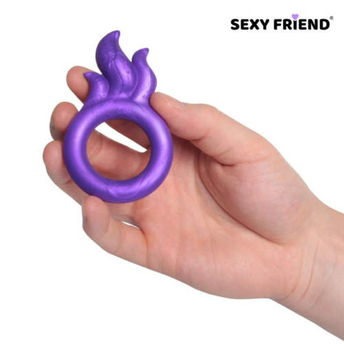 Фиолетовое эрекционное кольцо с язычками пламени - 3