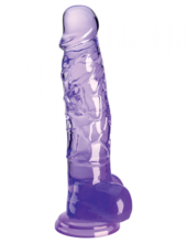 Фиолетовый фаллоимитатор с мошонкой на присоске 8’’ Cock with Balls - 22,2 см. - 0