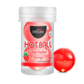 Лубрикант на масляной основе Hot Ball Beija Muito с ароматом клубники (2 шарика по 3 гр.) - 0