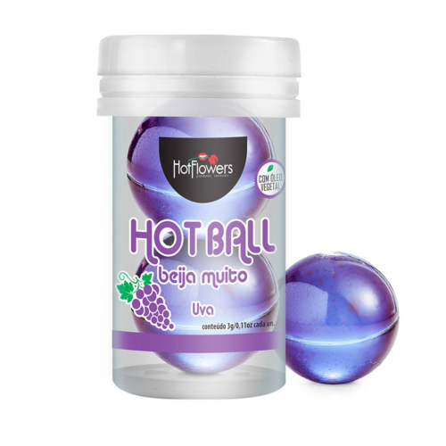 Лубрикант на масляной основе Hot Ball Beija Muito с ароматом винограда (2 шарика по 3 гр.) - 0