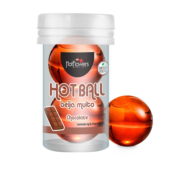 Лубрикант на масляной основе Hot Ball Beija Muito с ароматом шоколада (2 шарика по 3 гр.) - 0