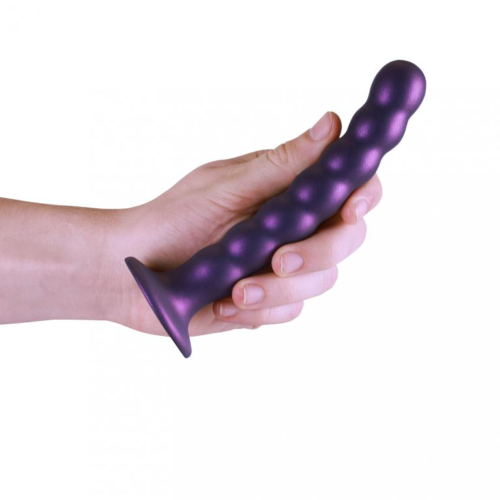 Фиолетовый фаллоимитатор Beaded G-Spot - 17 см. - 4