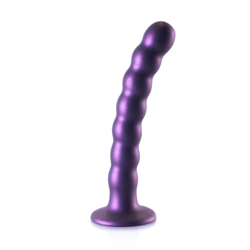 Фиолетовый фаллоимитатор Beaded G-Spot - 17 см. - 0