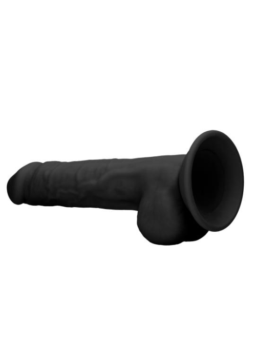Черный фаллоимитатор Realistic Cock With Scrotum - 24 см. - 3