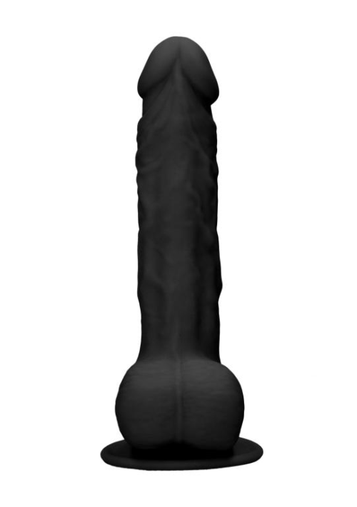 Черный фаллоимитатор Realistic Cock With Scrotum - 24 см. - 4