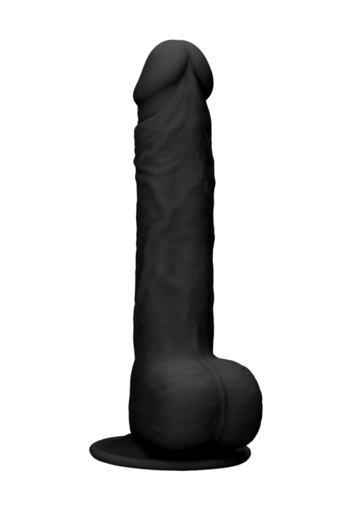 Черный фаллоимитатор Realistic Cock With Scrotum - 24 см. - 0