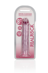 Розовый фаллоимитатор Crystal Clear на присоске - 22 см. - 1