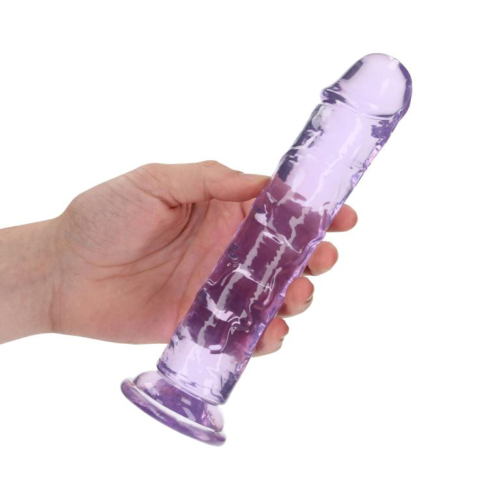 Фиолетовый фаллоимитатор Crystal Clear на присоске - 22 см. - 3