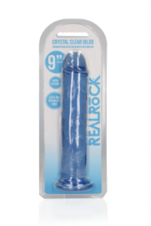 Синий фаллоимитатор Crystal Clear на присоске - 25 см. - 1