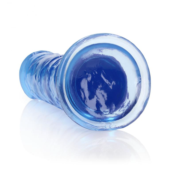 Синий фаллоимитатор Crystal Clear на присоске - 25 см. - 2