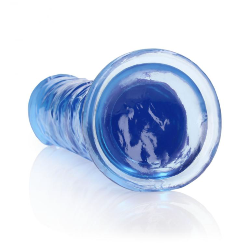 Синий фаллоимитатор Crystal Clear на присоске - 25 см. - 2