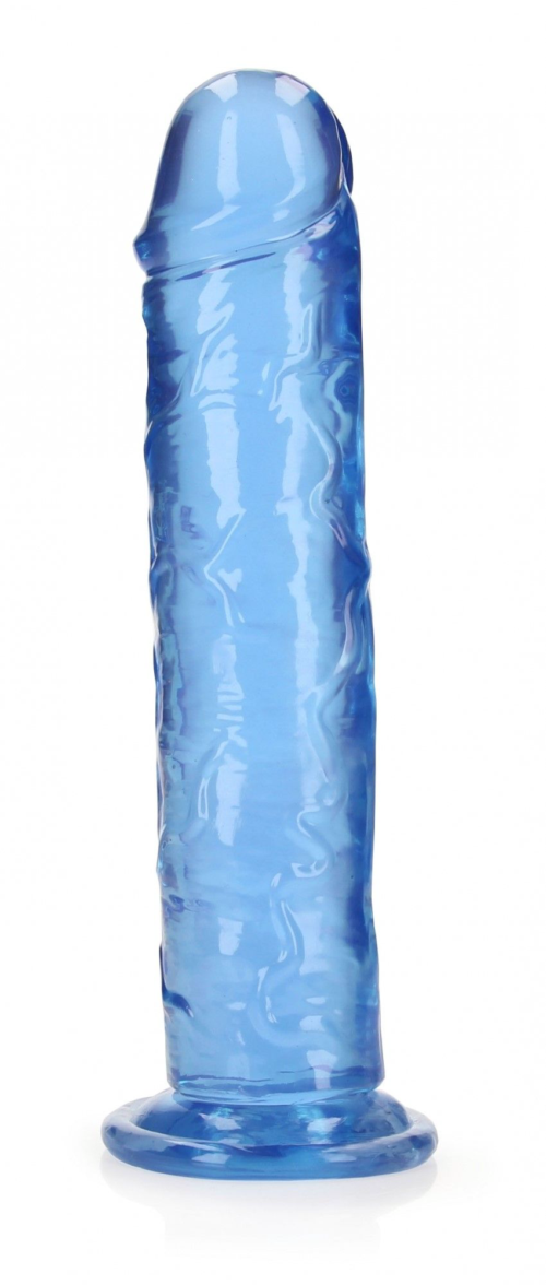 Синий фаллоимитатор Crystal Clear на присоске - 25 см. - 0