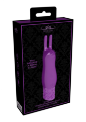Фиолетовая перезаряжаемая вибпоруля Elegance - 11,8 см. - 1
