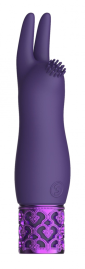 Фиолетовая перезаряжаемая вибпоруля Elegance - 11,8 см. - 0