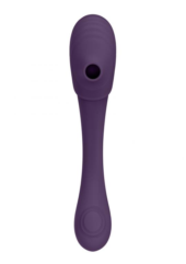 Фиолетовый двусторонний гибкий импульсно-волновой вибромассажер Mirai - 23,4 см. - 2