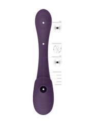 Фиолетовый двусторонний гибкий импульсно-волновой вибромассажер Mirai - 23,4 см. - 4