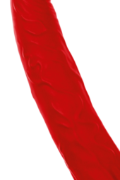 Красная насадка на пенис для двойного проникновения Black Red - 16,5 см. - 10