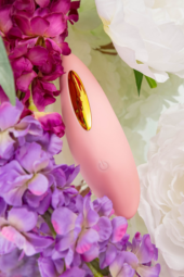 Розовый вакуумный стимулятор Lily - 11