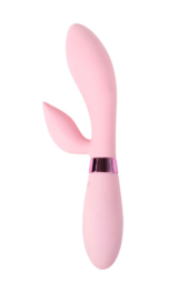 Нежно-розовый вибратор-кролик с независимыми моторчиками Indeep Malena - 21,5 см. - 2