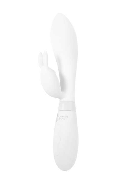 Белый вибратор-кролик с независимыми моторчиками Indeep Theona - 21,5 см. - 0