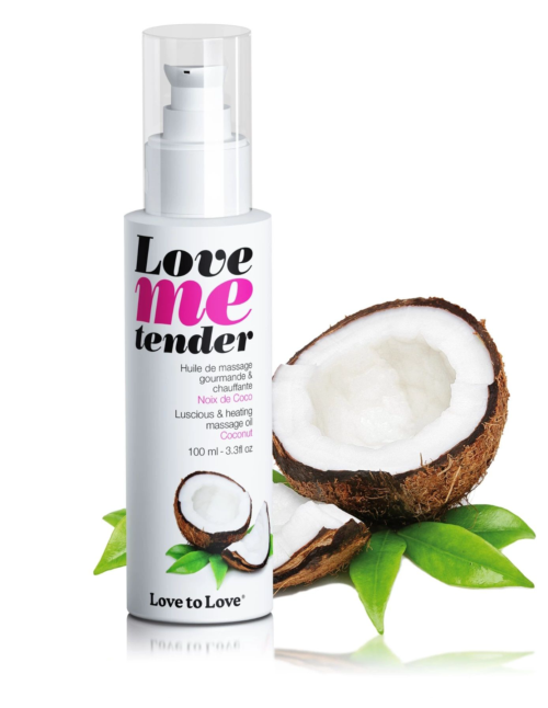 Съедобное согревающее массажное масло Love Me Tender Cocos с ароматом кокоса - 100 мл. - 0