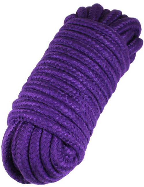 Фиолетовая верёвка для бондажа и декоративной вязки - 10 м. - 0
